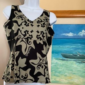 Manuhealii XS tank top blouse shirt Hawaiian floral print rayon sleeveless